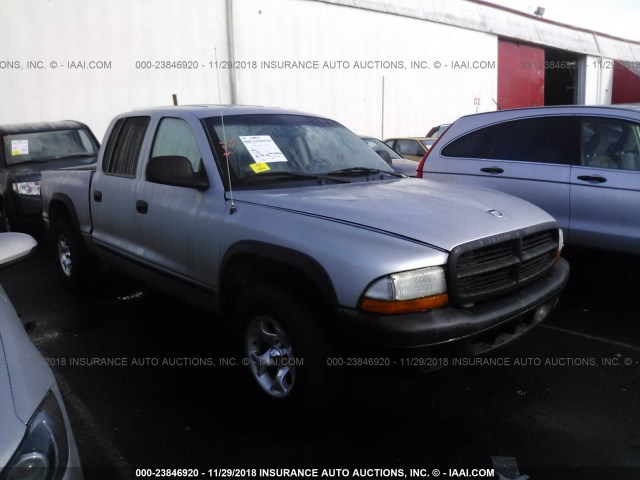 1B7HL2AN21S254041 - 2001 DODGE DAKOTA QUAD SILVER photo 1