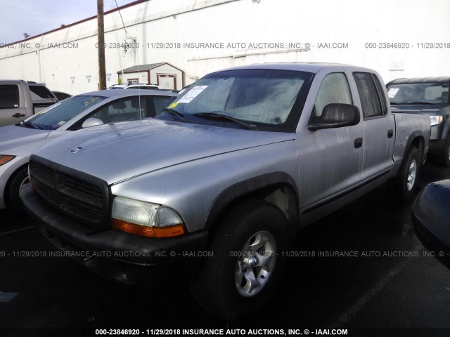 1B7HL2AN21S254041 - 2001 DODGE DAKOTA QUAD SILVER photo 2