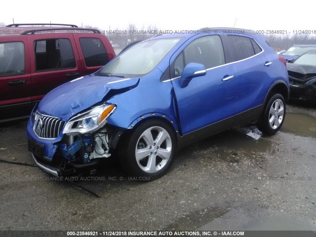 KL4CJASB4FB236849 - 2015 BUICK ENCORE BLUE photo 2