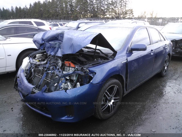 4T1BB3EK2BU126883 - 2011 TOYOTA CAMRY HYBRID Navy photo 2