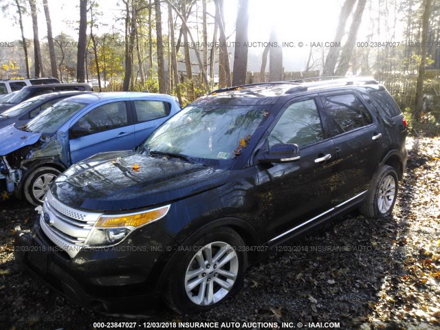 1FM5K7D83DGB79314 - 2013 FORD EXPLORER XLT BLACK photo 2