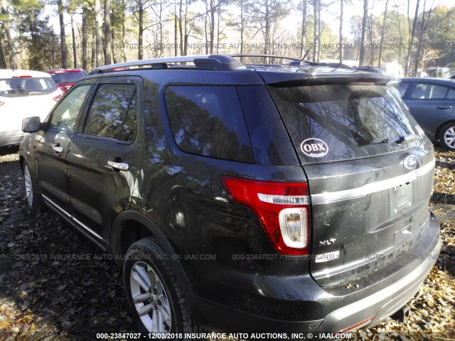 1FM5K7D83DGB79314 - 2013 FORD EXPLORER XLT BLACK photo 3