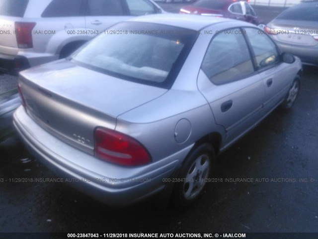 1B3ES47C3XD122847 - 1999 DODGE NEON HIGHLINE GRAY photo 4