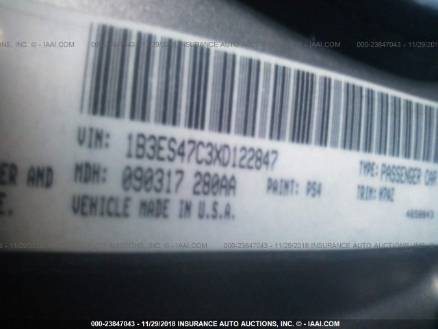 1B3ES47C3XD122847 - 1999 DODGE NEON HIGHLINE GRAY photo 9