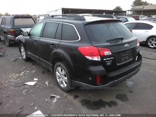 4S4BRBGC2A3354138 - 2010 SUBARU OUTBACK 2.5I PREMIUM BLACK photo 3