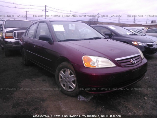 2HGES16553H620806 - 2003 HONDA CIVIC LX MAROON photo 1