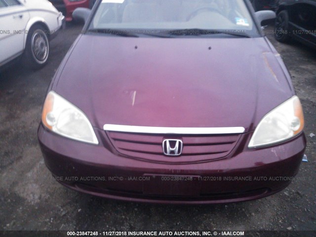 2HGES16553H620806 - 2003 HONDA CIVIC LX MAROON photo 6