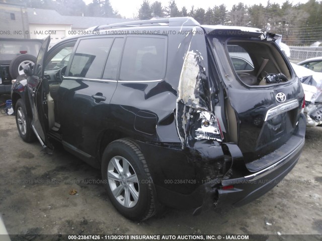 5TDBK3EH3BS069848 - 2011 TOYOTA HIGHLANDER SE BLACK photo 3