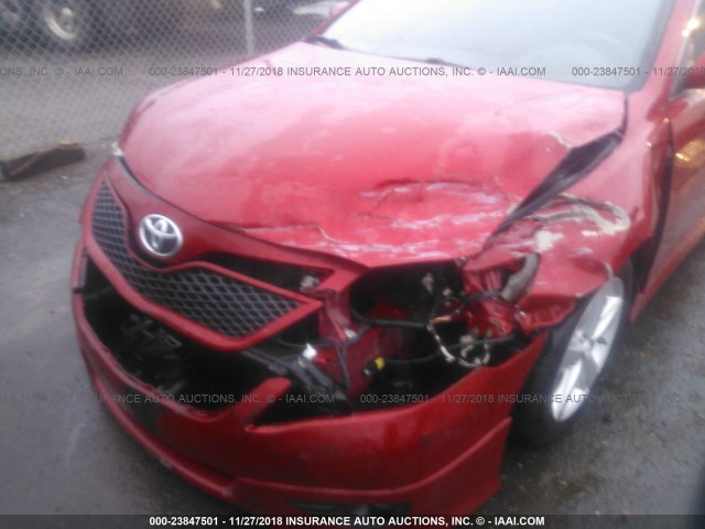 4T1BF3EK2AU519656 - 2010 TOYOTA CAMRY SE/LE/XLE RED photo 6