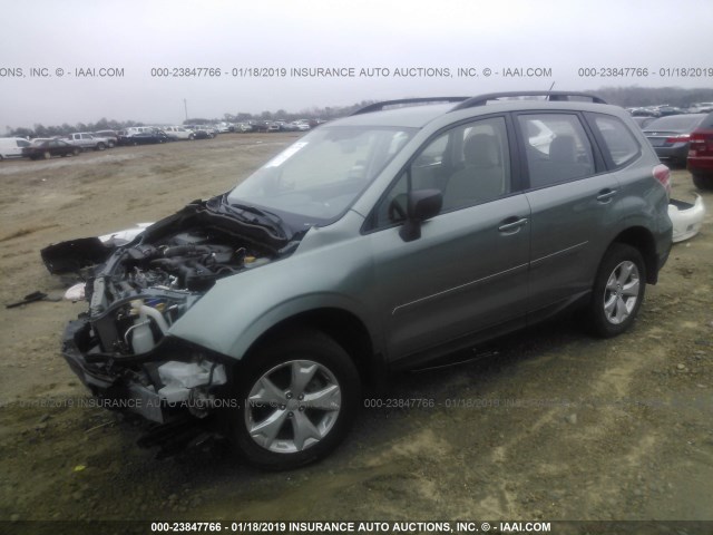 JF2SJABC1FH422244 - 2015 SUBARU FORESTER 2.5I GREEN photo 2