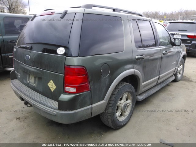 1FMDU73E92ZB79915 - 2002 FORD EXPLORER XLT GREEN photo 4