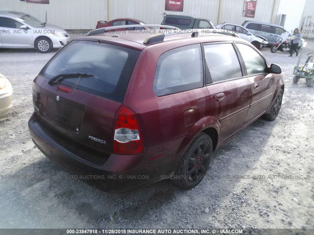 KL5JD86Z45K145783 - 2005 SUZUKI FORENZA S 红色 照片 4