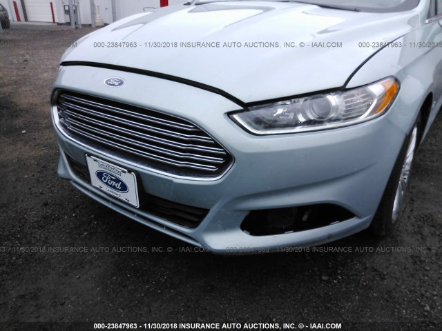 3FA6P0LU6DR237379 - 2013 FORD FUSION SE HYBRID Light Blue photo 6