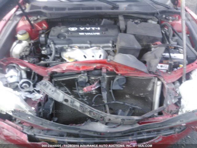 4T1BE46K27U073072 - 2007 TOYOTA CAMRY NEW GENERAT CE/LE/XLE/SE RED photo 10