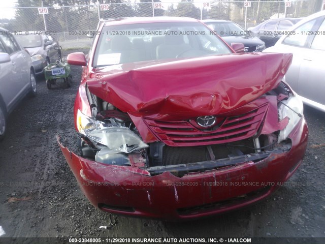 4T1BE46K27U073072 - 2007 TOYOTA CAMRY NEW GENERAT CE/LE/XLE/SE RED photo 6