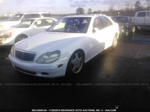 WDBNG70J31A172195 - 2001 MERCEDES-BENZ S 430 WHITE photo 2