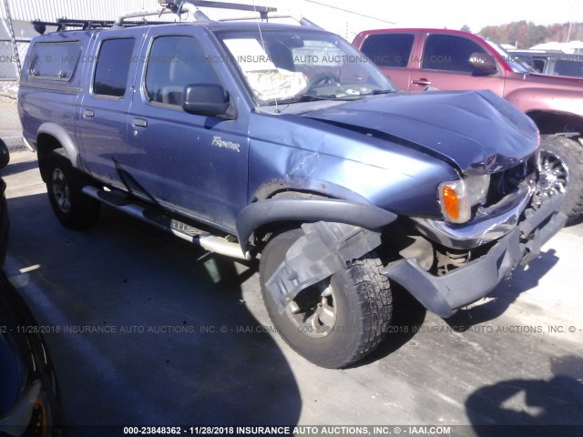 1N6ED27Y0YC435030 - 2000 NISSAN FRONTIER CREW CAB XE/CREW CAB SE BLUE photo 1