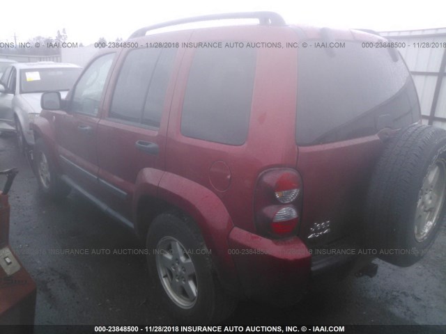 1J8GL48K17W685077 - 2007 JEEP LIBERTY SPORT RED photo 3