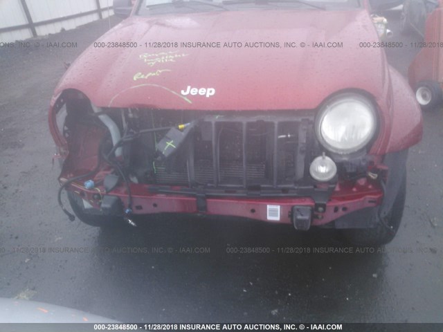 1J8GL48K17W685077 - 2007 JEEP LIBERTY SPORT RED photo 6