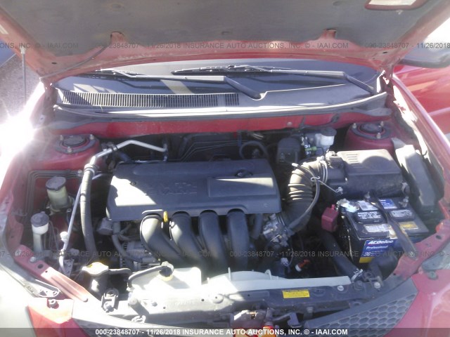 5Y2SL62814Z463529 - 2004 PONTIAC VIBE RED photo 10