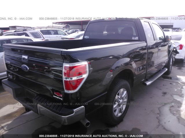 1FTEX1CMXDFC94404 - 2013 FORD F150 SUPER CAB BLACK photo 4