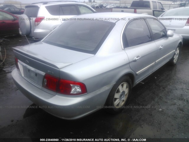 KNAGD128335209068 - 2003 KIA OPTIMA LX/SE SILVER photo 4