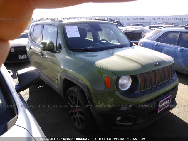 ZACCJBBT0GPC99703 - 2016 JEEP RENEGADE LATITUDE GREEN photo 1