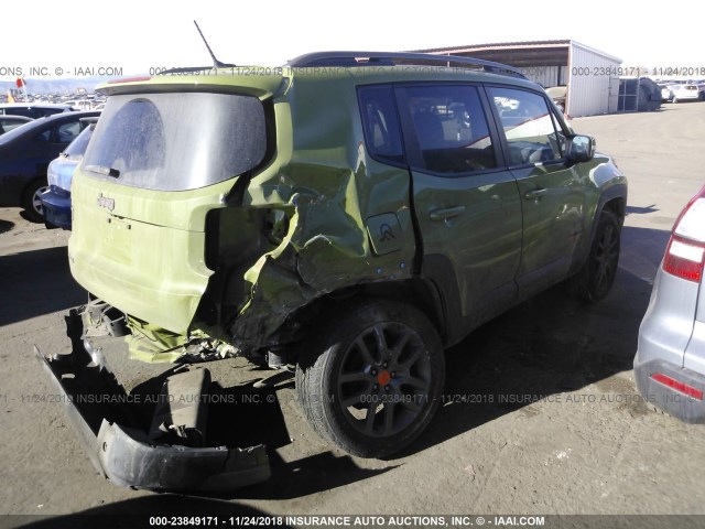 ZACCJBBT0GPC99703 - 2016 JEEP RENEGADE LATITUDE GREEN photo 4