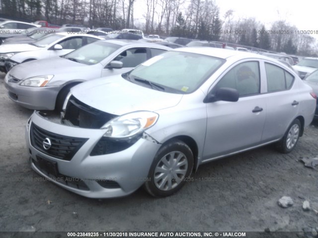 3N1CN7AP9CL854076 - 2012 NISSAN VERSA S/SV/SL SILVER photo 2