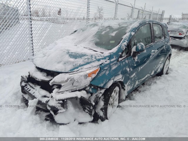 3N1CE2CP1EL384712 - 2014 NISSAN VERSA NOTE S/S PLUS/SV/SL Light Blue photo 2