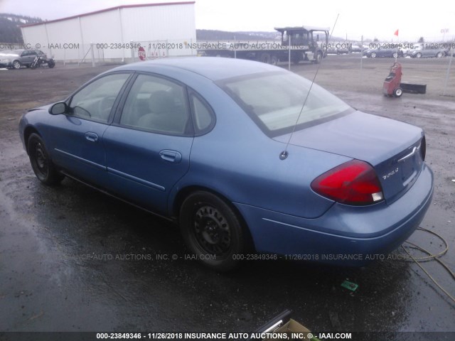 1FAFP52U02G130878 - 2002 FORD TAURUS LX BLUE photo 3