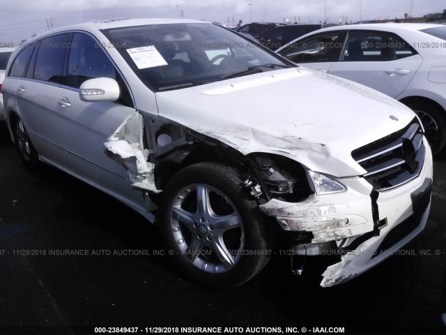 4JGCB65E09A095810 - 2009 MERCEDES-BENZ R 350 4MATIC WHITE photo 1