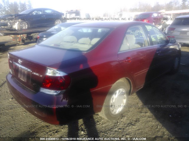 4T1BE30K26U148581 - 2006 TOYOTA CAMRY LE/XLE/SE RED photo 4