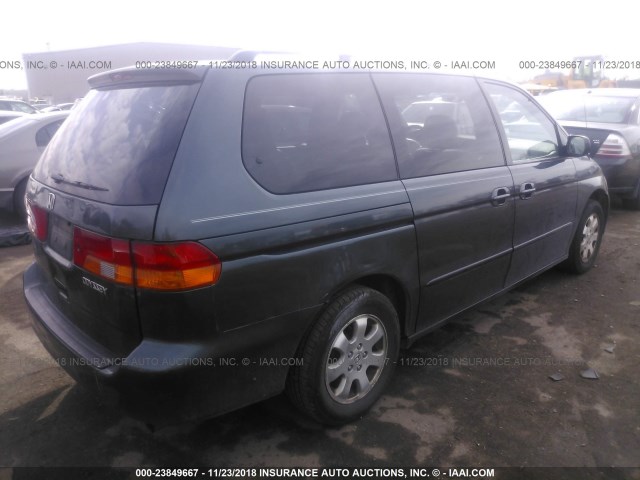 5FNRL18994B003087 - 2004 HONDA ODYSSEY EXL BLUE photo 4