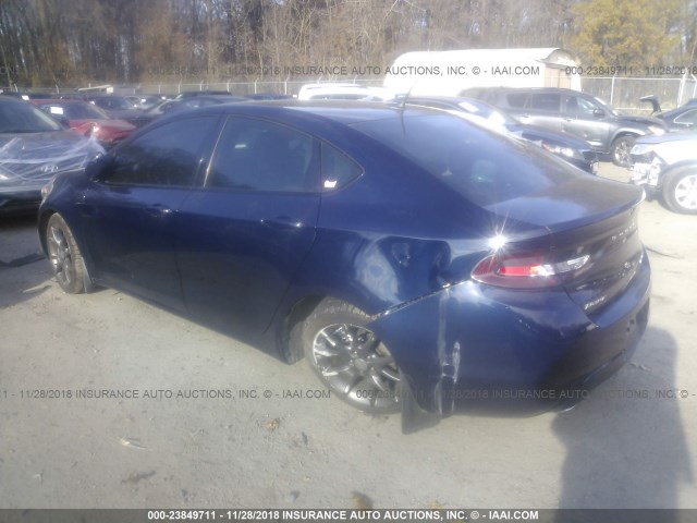 1C3CDFBB8FD247727 - 2015 DODGE DART SXT Dark Blue photo 3