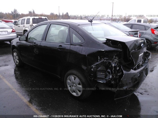 1FAHP34N18W113881 - 2008 FORD FOCUS S/SE BLACK photo 3