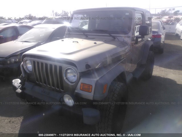 1J4FA49S86P768760 - 2006 JEEP WRANGLER / TJ SPORT TAN photo 2