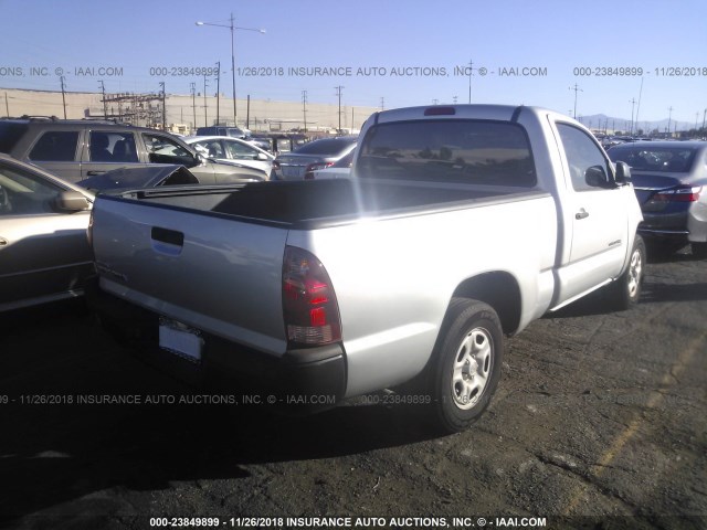 5TENX22N95Z132395 - 2005 TOYOTA TACOMA SILVER photo 4