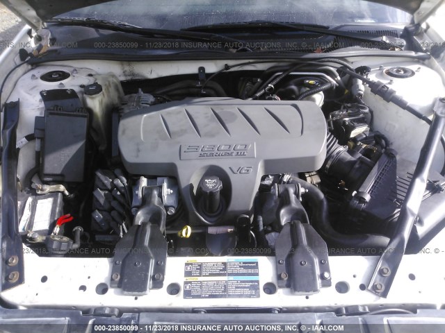 2G2WP552561182003 - 2006 PONTIAC GRAND PRIX WHITE photo 10