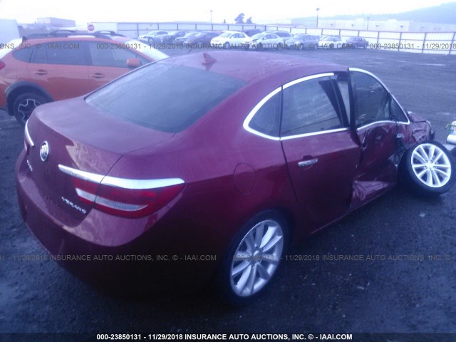 1G4PS5SKXD4171563 - 2013 BUICK VERANO RED photo 4