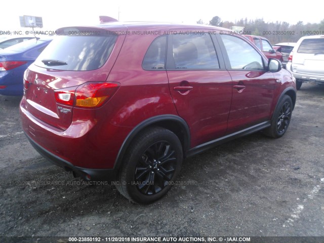 JA4AP3AU0HZ067248 - 2017 MITSUBISHI OUTLANDER SPORT ES/SE RED photo 4