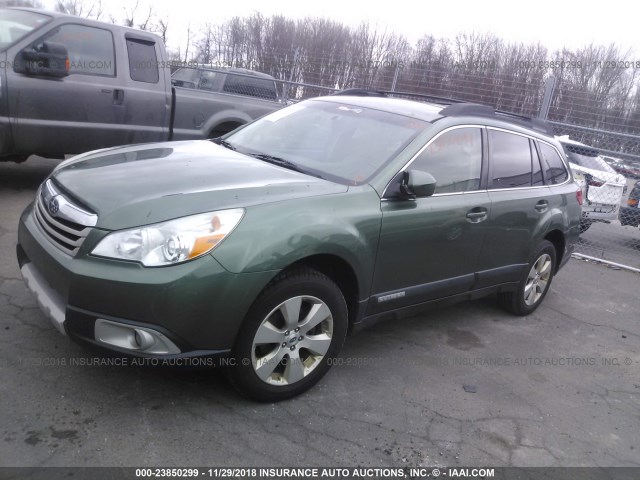 4S4BRBKC0C3276288 - 2012 SUBARU OUTBACK 2.5I LIMITED GREEN photo 2