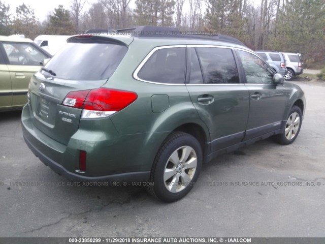 4S4BRBKC0C3276288 - 2012 SUBARU OUTBACK 2.5I LIMITED GREEN photo 4