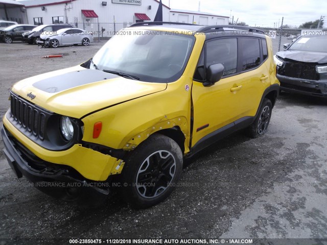 ZACCJBCT4GPC87584 - 2016 JEEP RENEGADE TRAILHAWK YELLOW photo 2