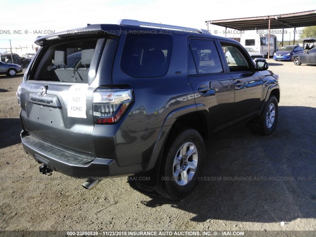 JTEBU5JR5J5523005 - 2018 TOYOTA 4RUNNER SR5 PREM/LTDL/TRAIL/TRD GRAY photo 4