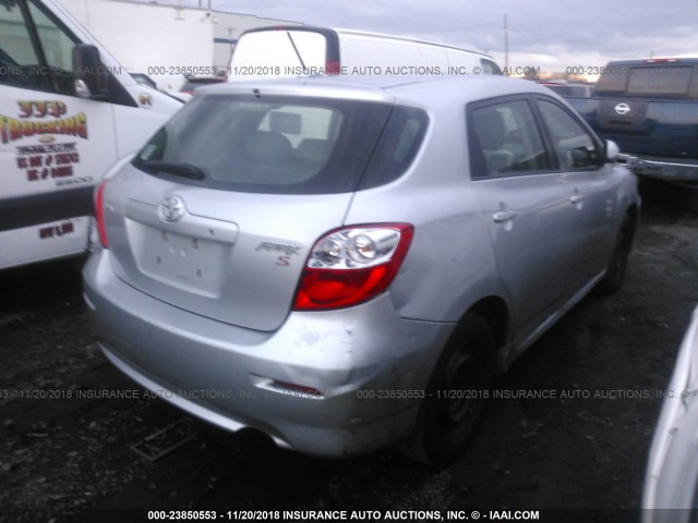 2T1KE4EE3AC039713 - 2010 TOYOTA COROLLA MATRIX S SILVER photo 4