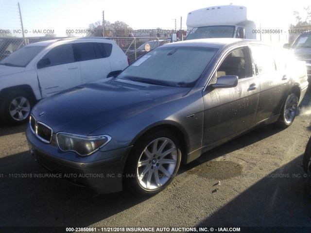 WBAGL63494DP70989 - 2004 BMW 745 I GRAY photo 2