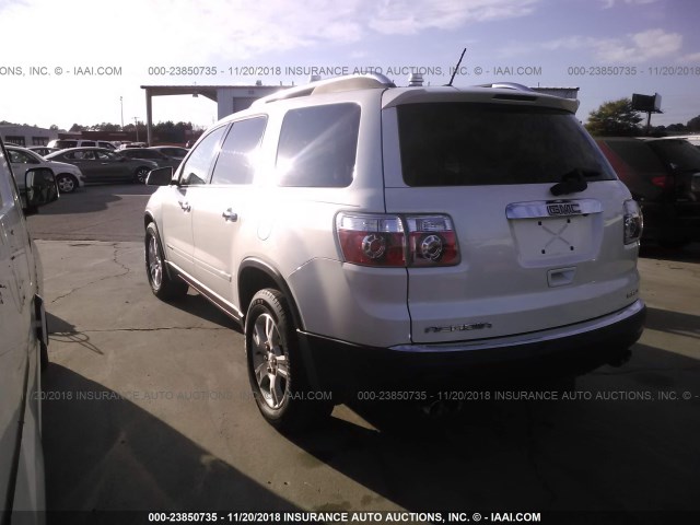 1GKEV33768J242867 - 2008 GMC ACADIA SLT-2 WHITE photo 3