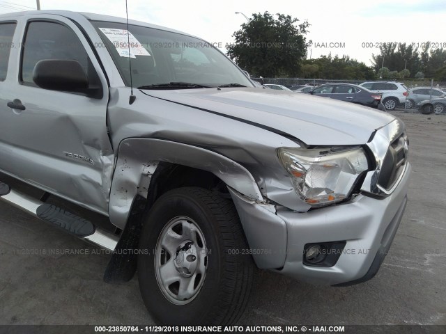 5TFLU4EN7DX057645 - 2013 TOYOTA TACOMA DOUBLE CAB SILVER photo 6