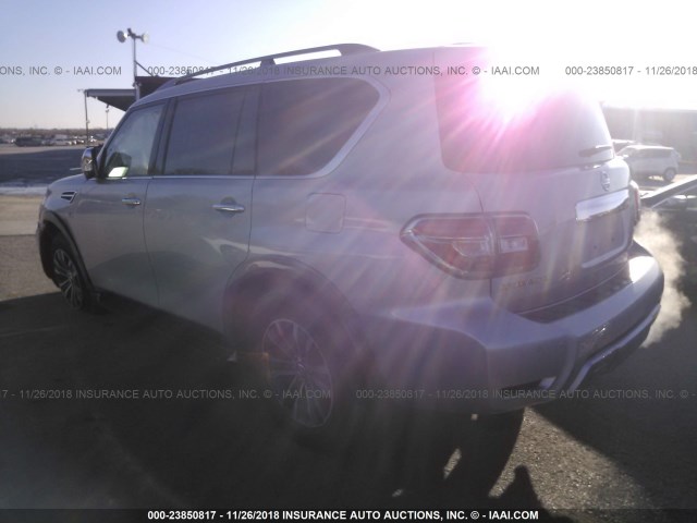 JN8AY2NCXJX502961 - 2018 NISSAN ARMADA SV/SL/PLATINUM SILVER photo 3